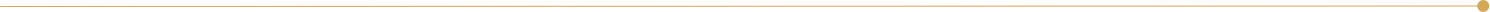 Lange horizontale goldene Trennlinie mit rundem Punktabschluss auf der rechten Seite, geeignet für breite Layouts.