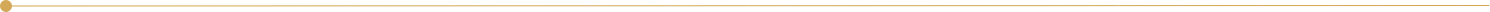 Lange horizontale goldene Trennlinie mit rundem Punktabschluss auf der linken Seite, geeignet für breite Webseitenlayouts.